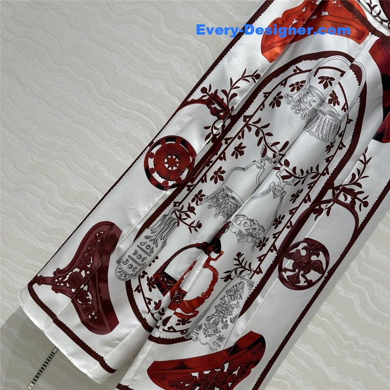 H**me5 printed silk straight wide-leg pants replicas clothes