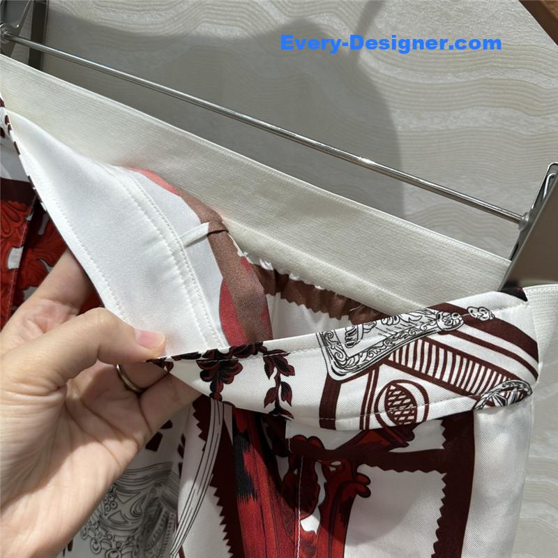 H**me5 printed silk straight wide-leg pants replicas clothes