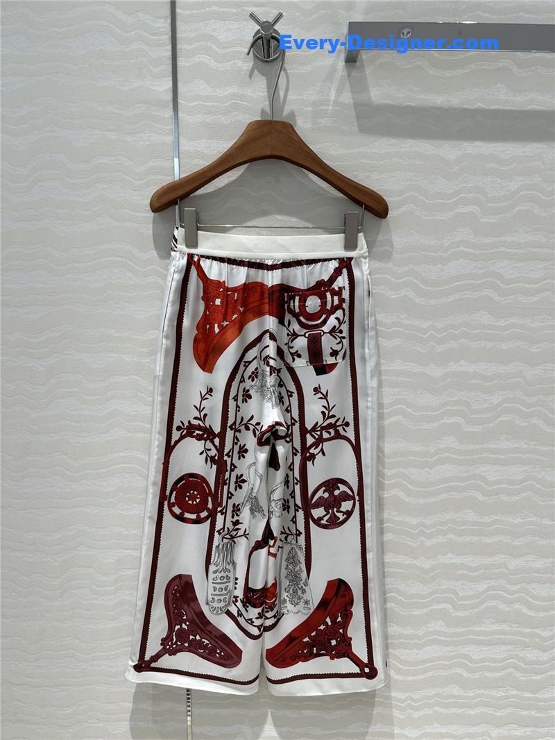 H**me5 printed silk straight wide-leg pants replicas clothes