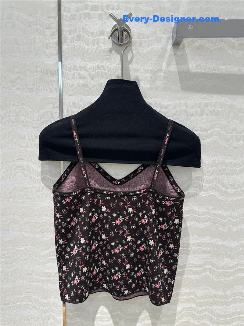 Ch**el floral glitter knitted suspenders replica clothes