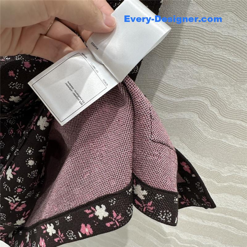 Ch**el small floral glitter knitted vest jacket replica clothing