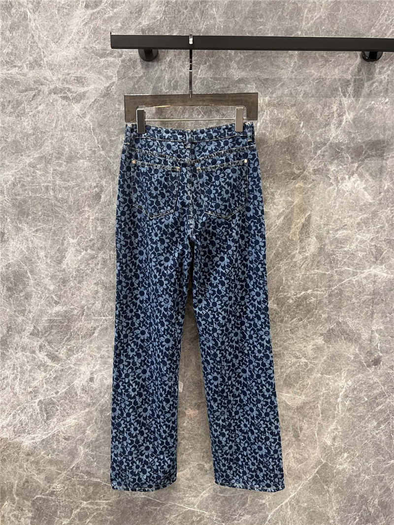 Ch**el floral jacquard denim trousers replicas clothes