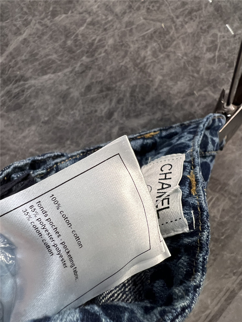 Ch**el floral jacquard denim trousers replicas clothes