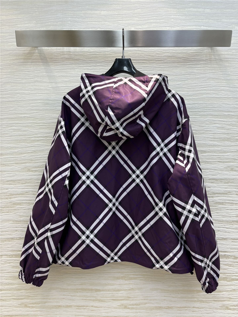 Bv*b*rry hooded check trench coat replica designer clothes