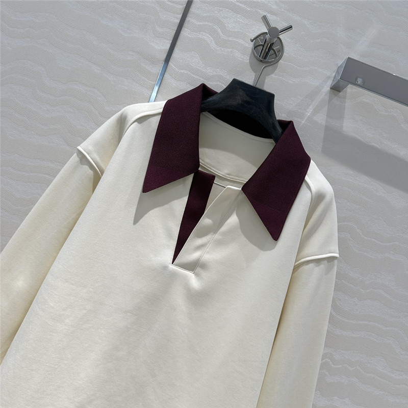 Pra*a sports lapel sweatshirt replica designer clothes