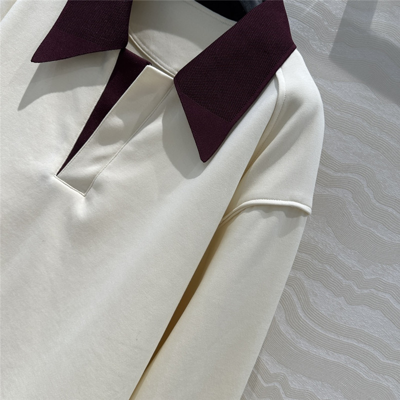 Pra*a sports lapel sweatshirt replica designer clothes