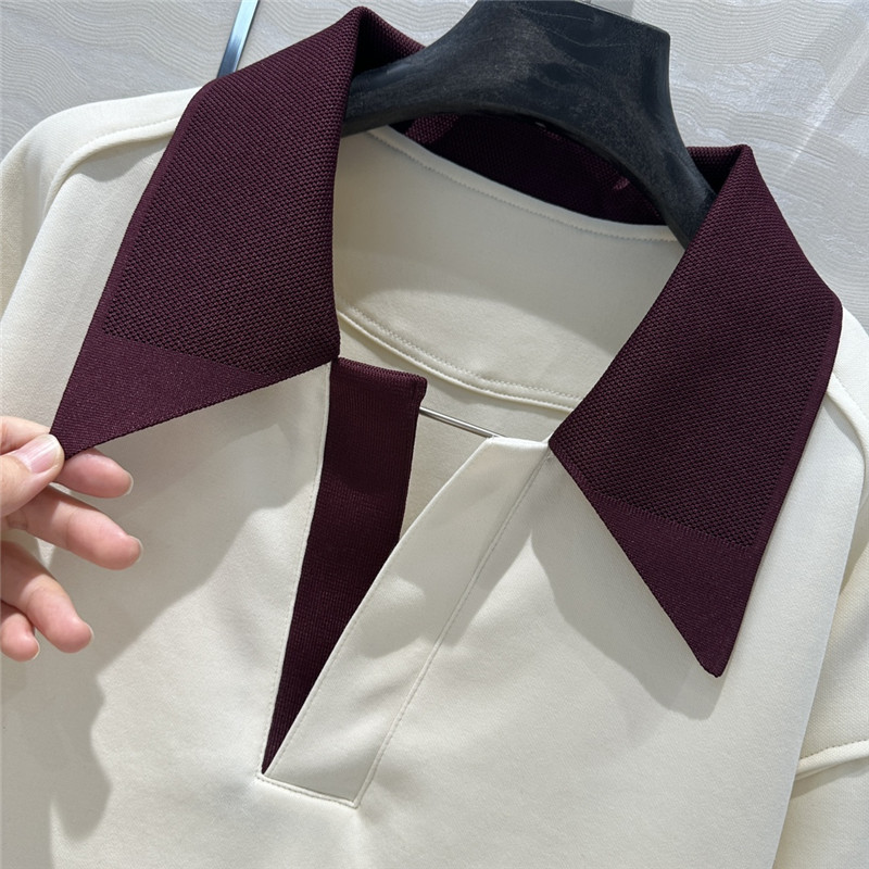 Pra*a sports lapel sweatshirt replica designer clothes