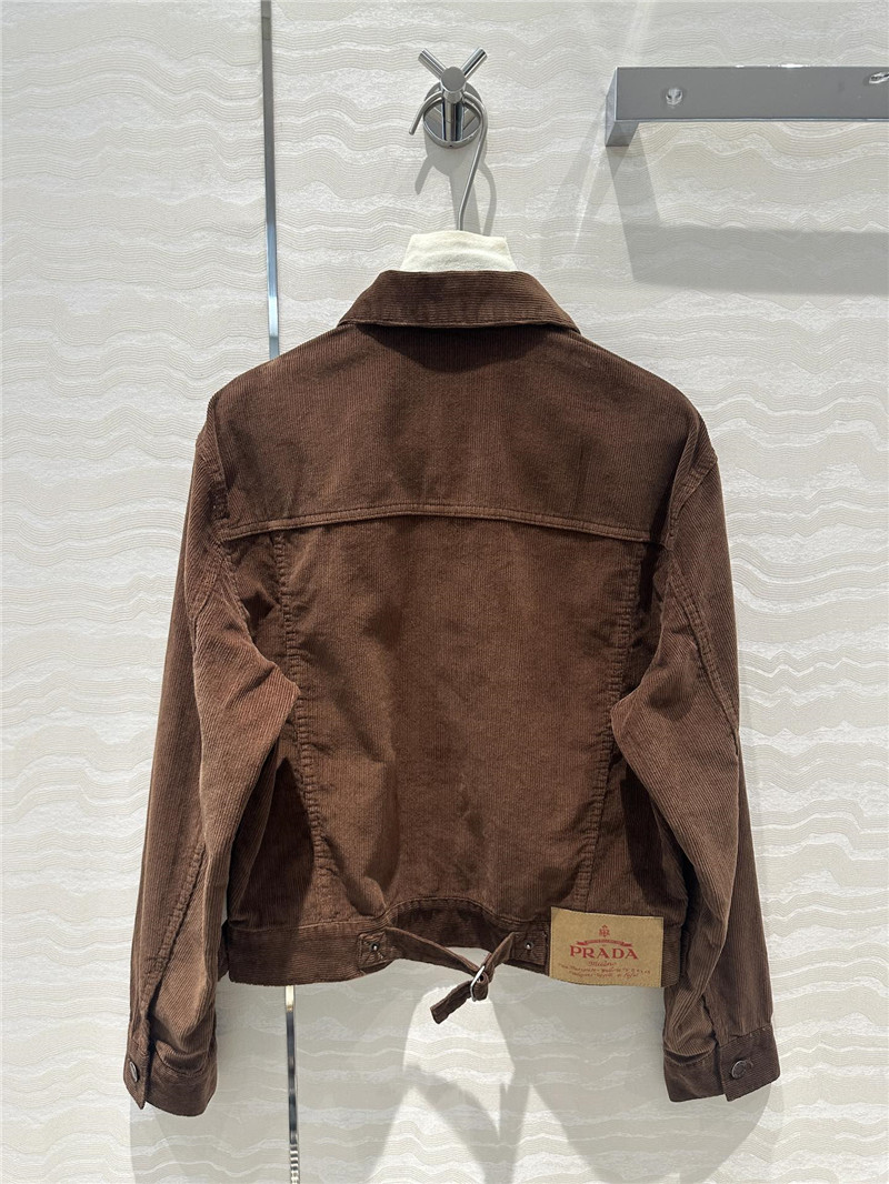 Pra*a corduroy jacket replica designer clothes