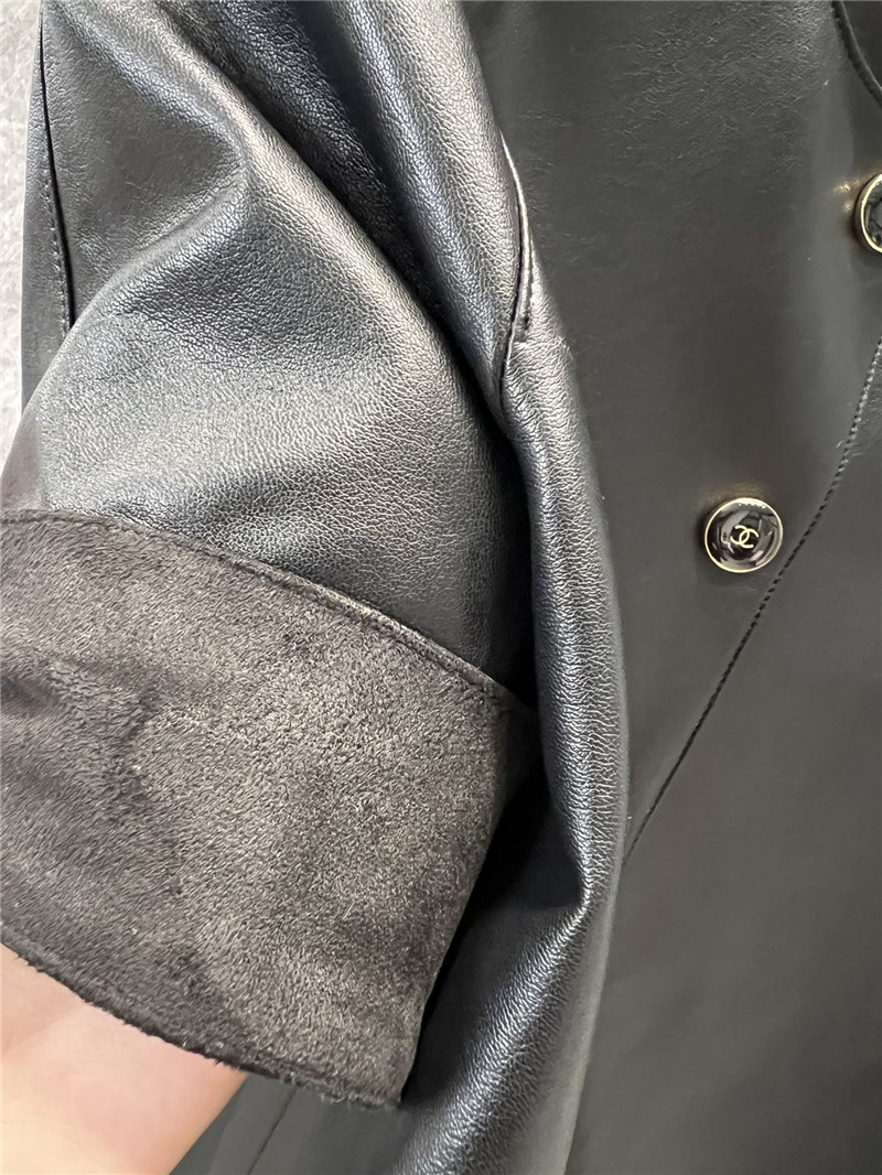 Ch**el short-sleeved leather jacket replica clothing sites