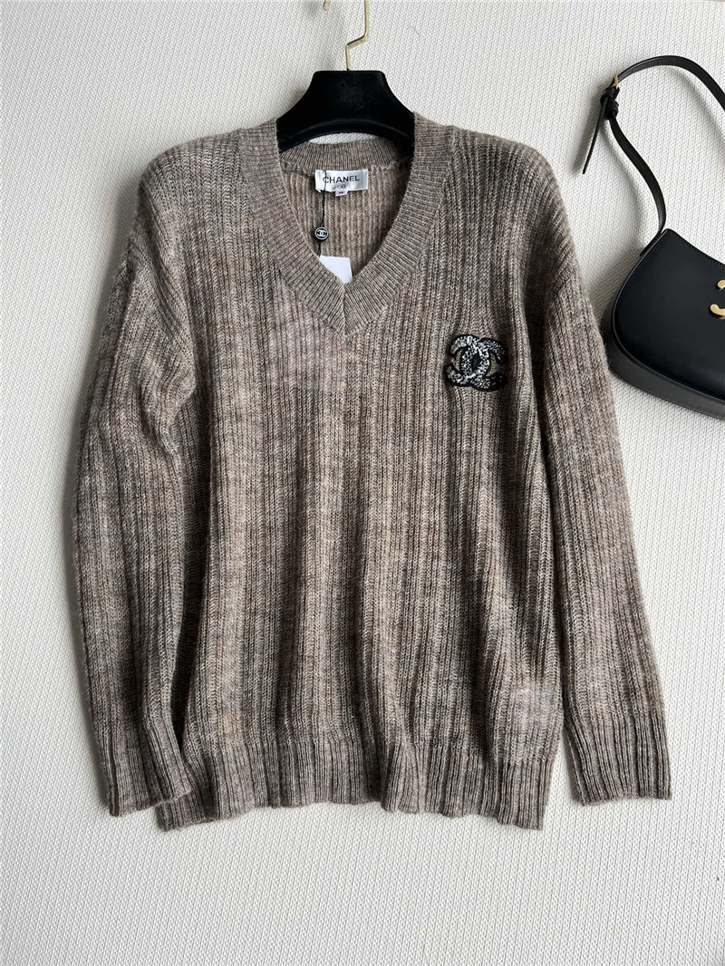 Ch**el embroidered knitted top replica clothing sites