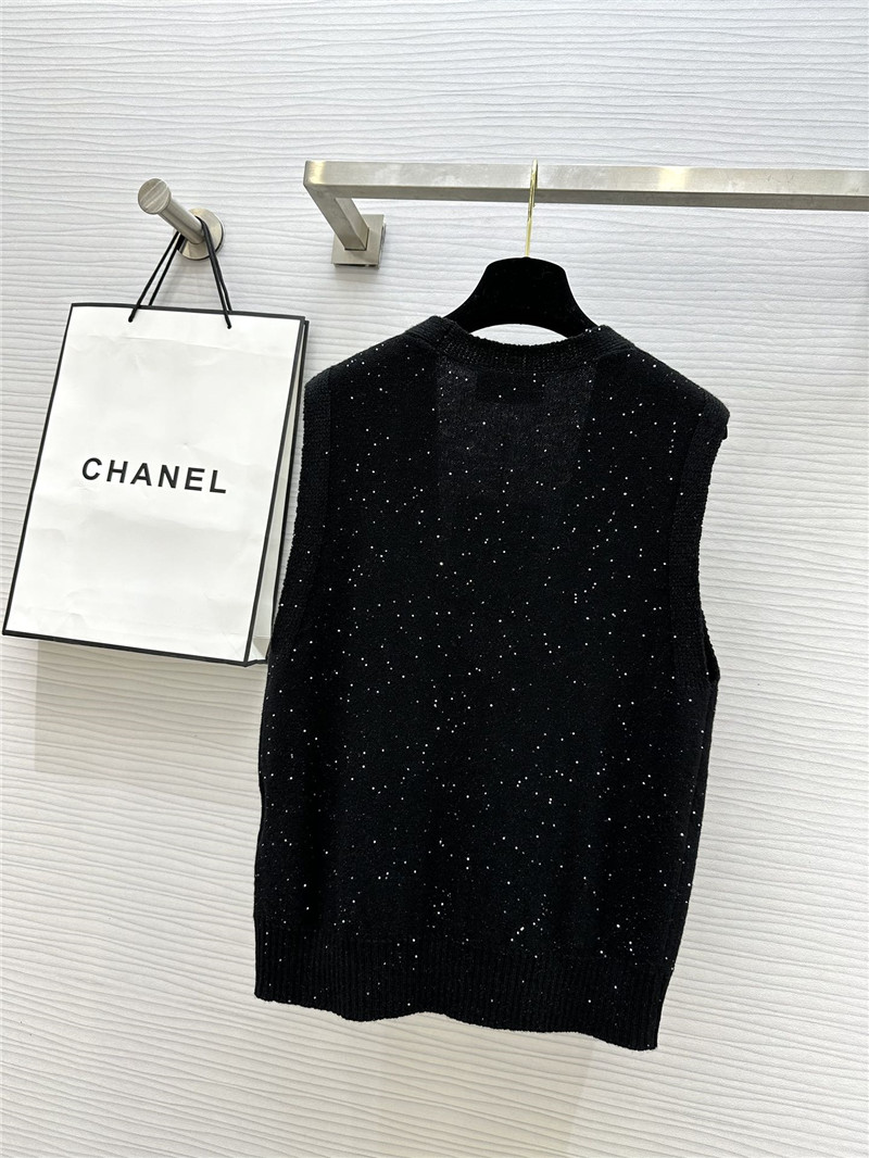 Chanel wool sequin yarn vest replica clothes
