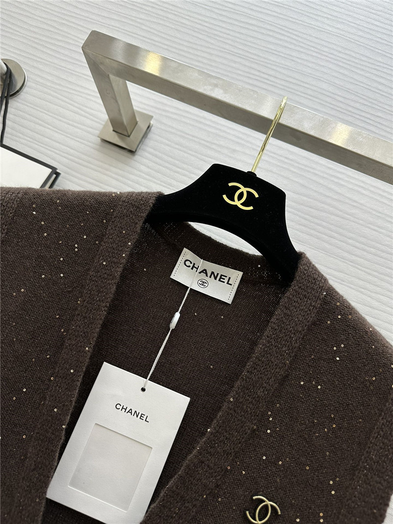 Ch**el wool sequin yarn vest replica clothes