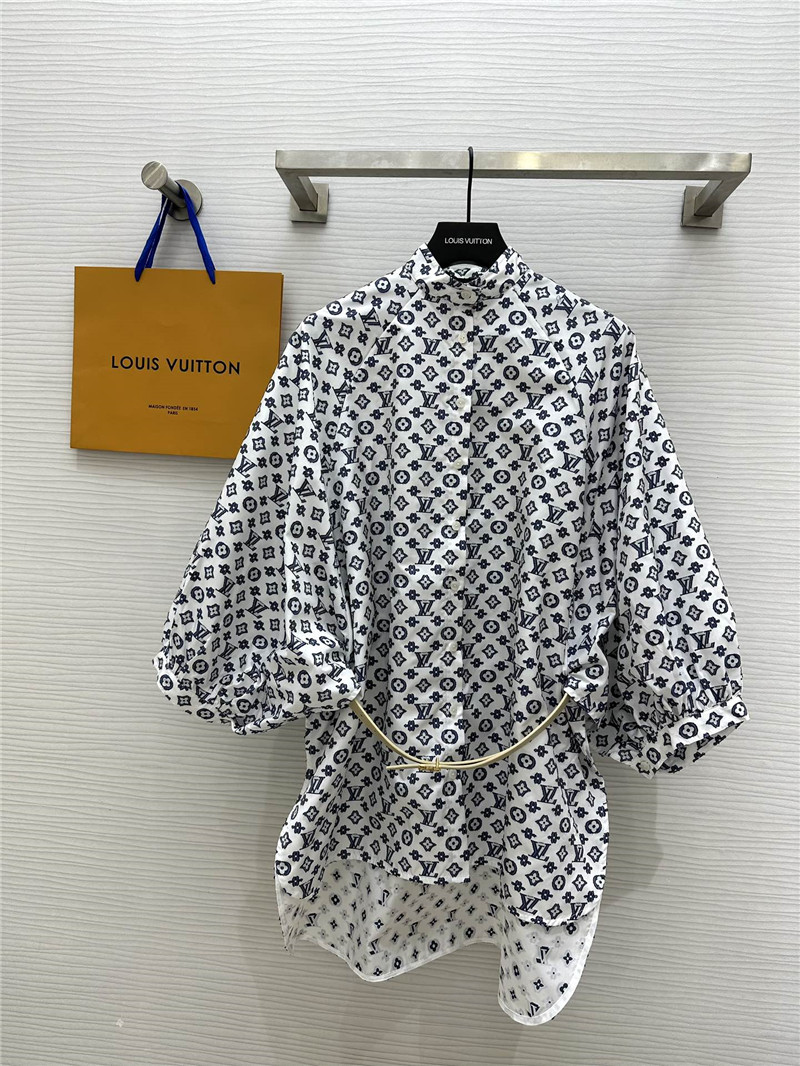louis vuitton LV logo jacquard shirt dress replicas clothes