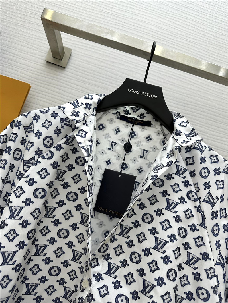 l0vis Vvtt0n lv logo jacquard shirt dress replicas clothes