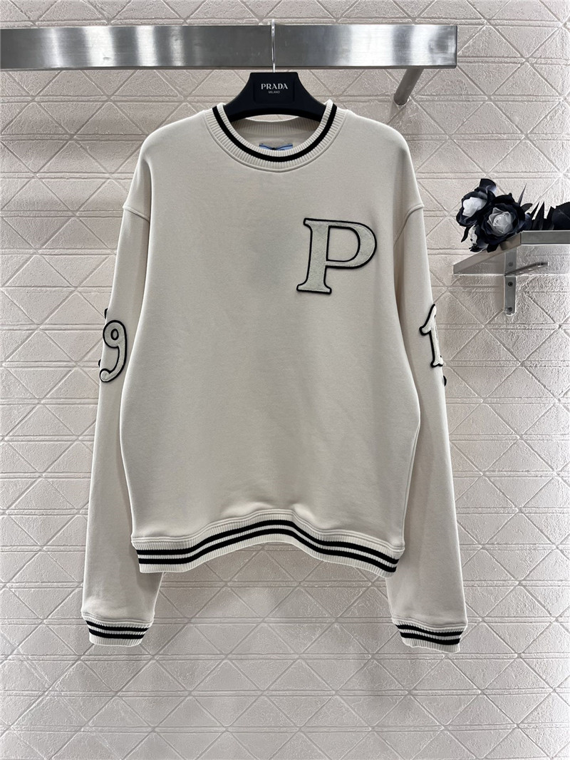 prada round neck embroidered sweatshirt replica clothing sites