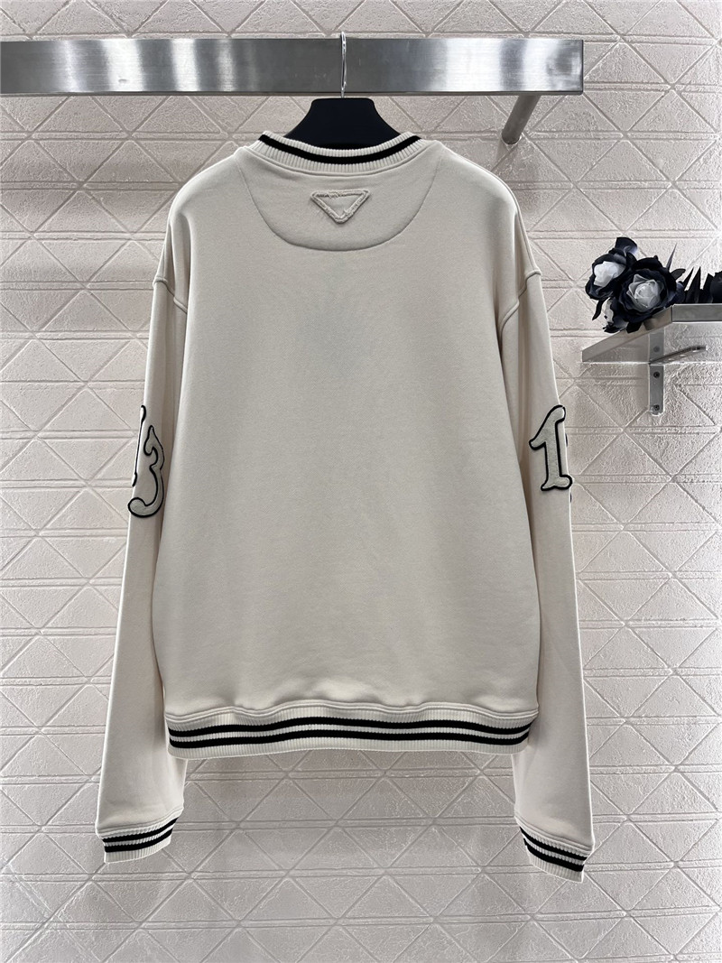 prada round neck embroidered sweatshirt replica clothing sites