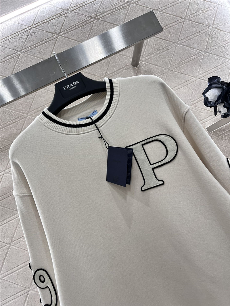 prada round neck embroidered sweatshirt replica clothing sites