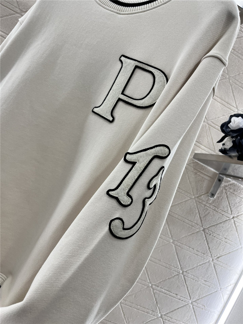 prada round neck embroidered sweatshirt replica clothing sites