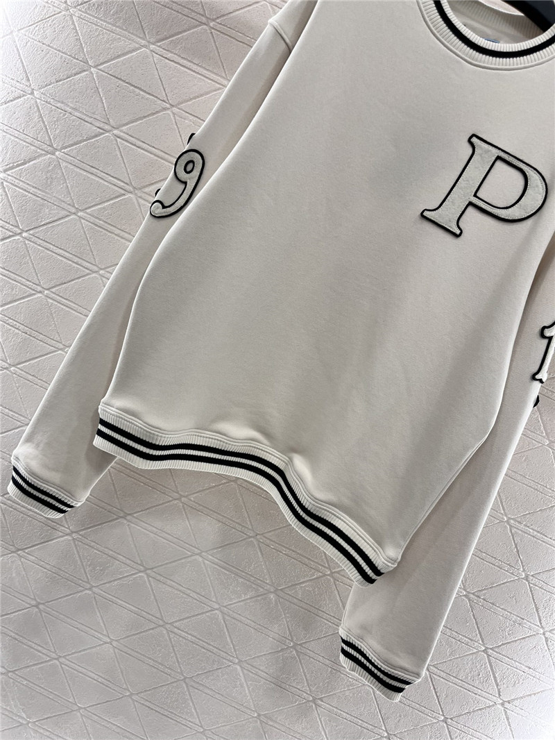 prada round neck embroidered sweatshirt replica clothing sites