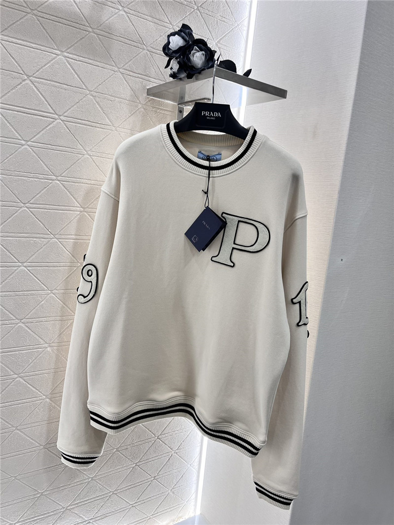 prada round neck embroidered sweatshirt replica clothing sites