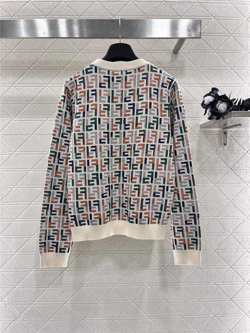 F**di jacquard knitted v-neck cardigan replica clothing