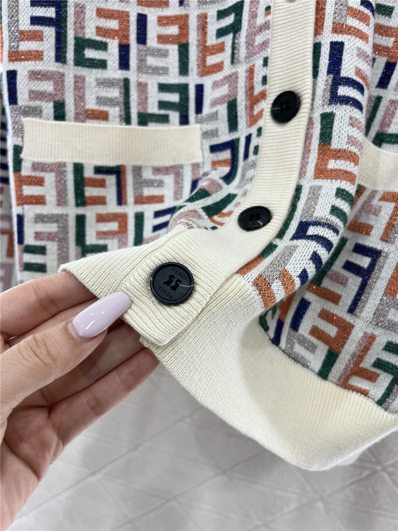 F**di jacquard knitted v-neck cardigan replica clothing