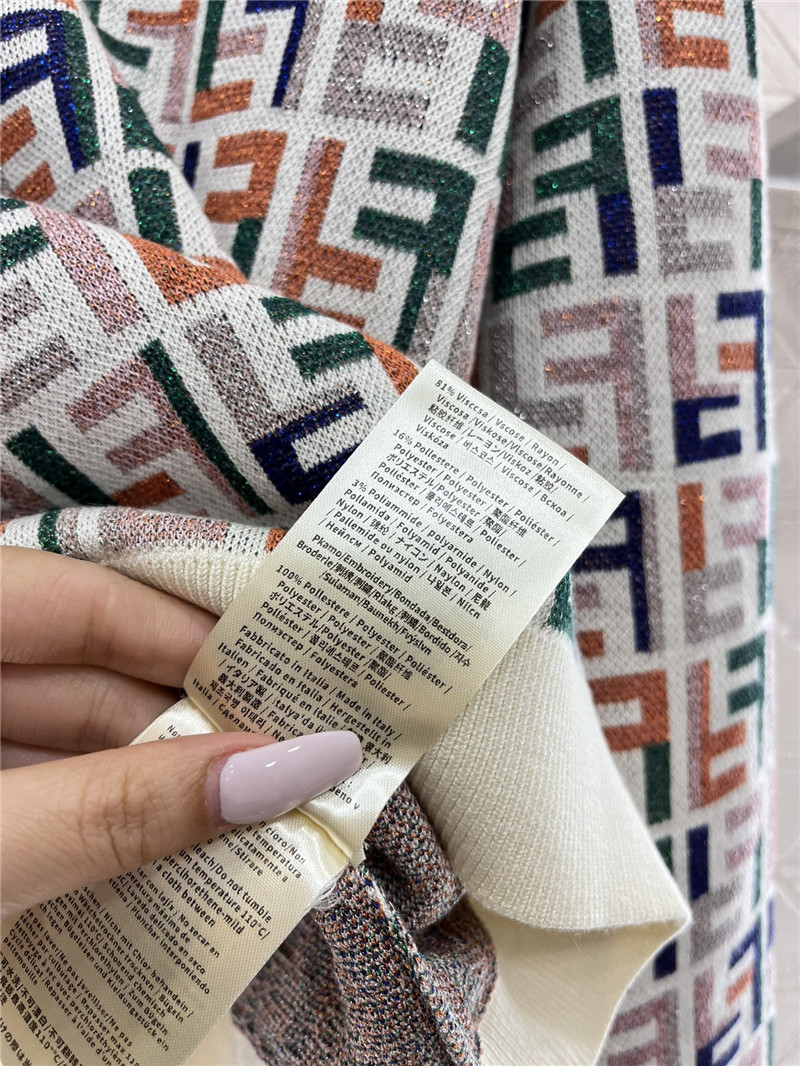 F**di jacquard knitted crew neck top replicas clothes