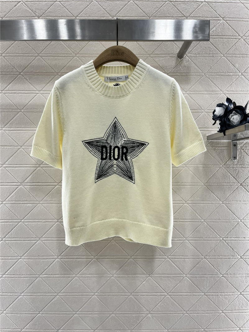 Dior DiorAlps Short-Sleeved Wool Top Ivory