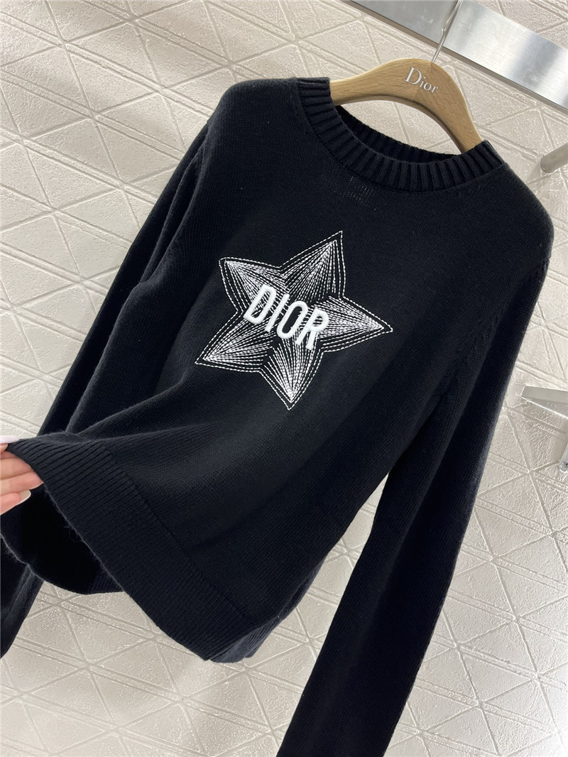 Dior DiorAlps Embroidery Wool Sweater Black