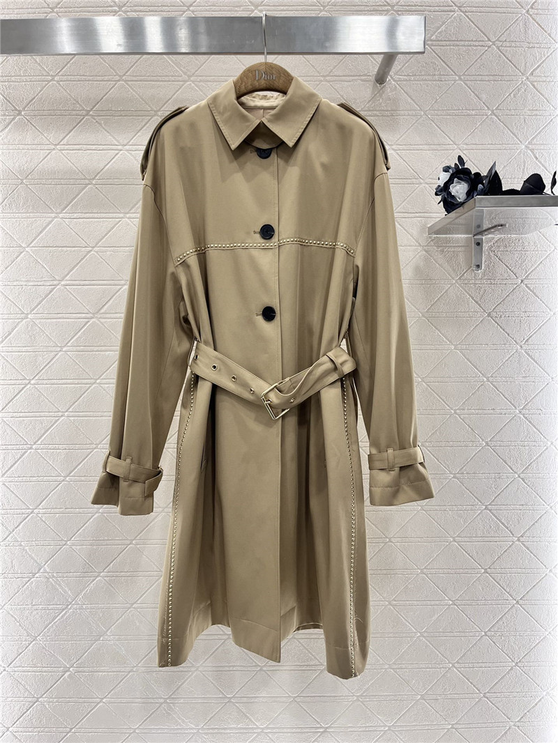 D10r ironed rivet belt trench coat replicas clothes