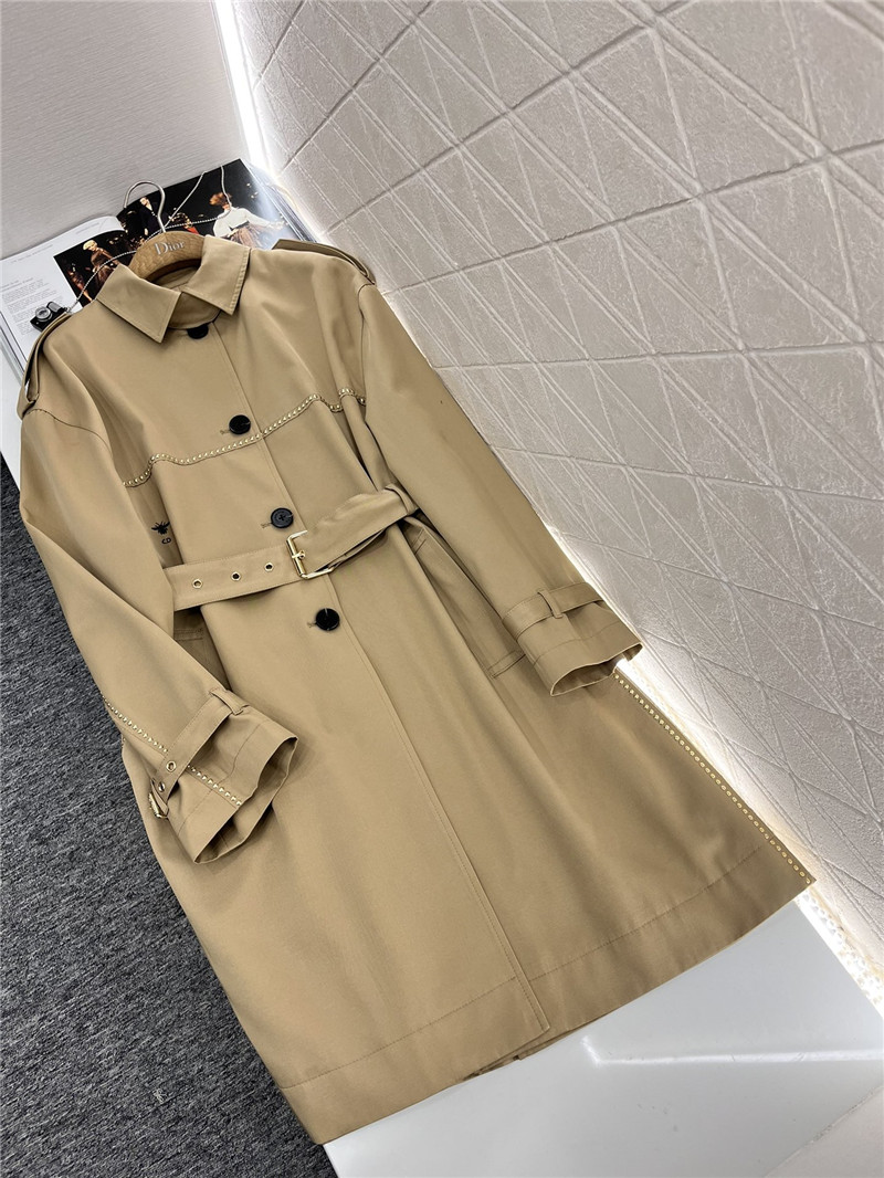 D10r ironed rivet belt trench coat replicas clothes