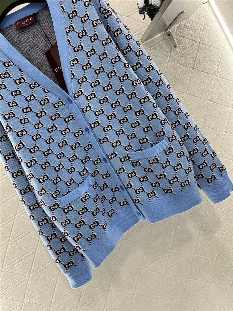 Gvc*1 gg shadow jacquard cardigan blue/multi