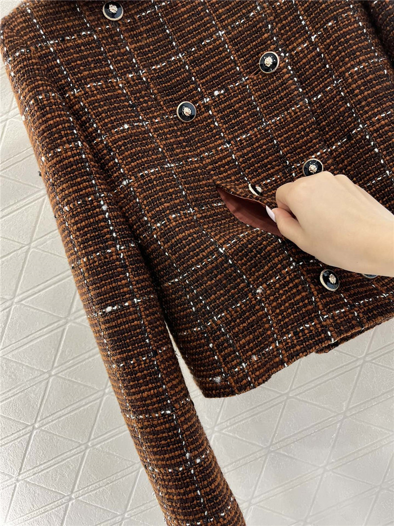 Chanel lapel double-breasted woven coat replicas clothes