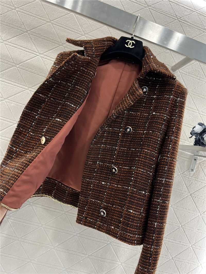 Chanel lapel double-breasted woven coat replicas clothes