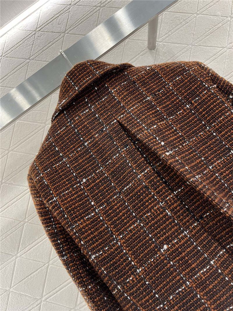 Chanel lapel double-breasted woven coat replicas clothes