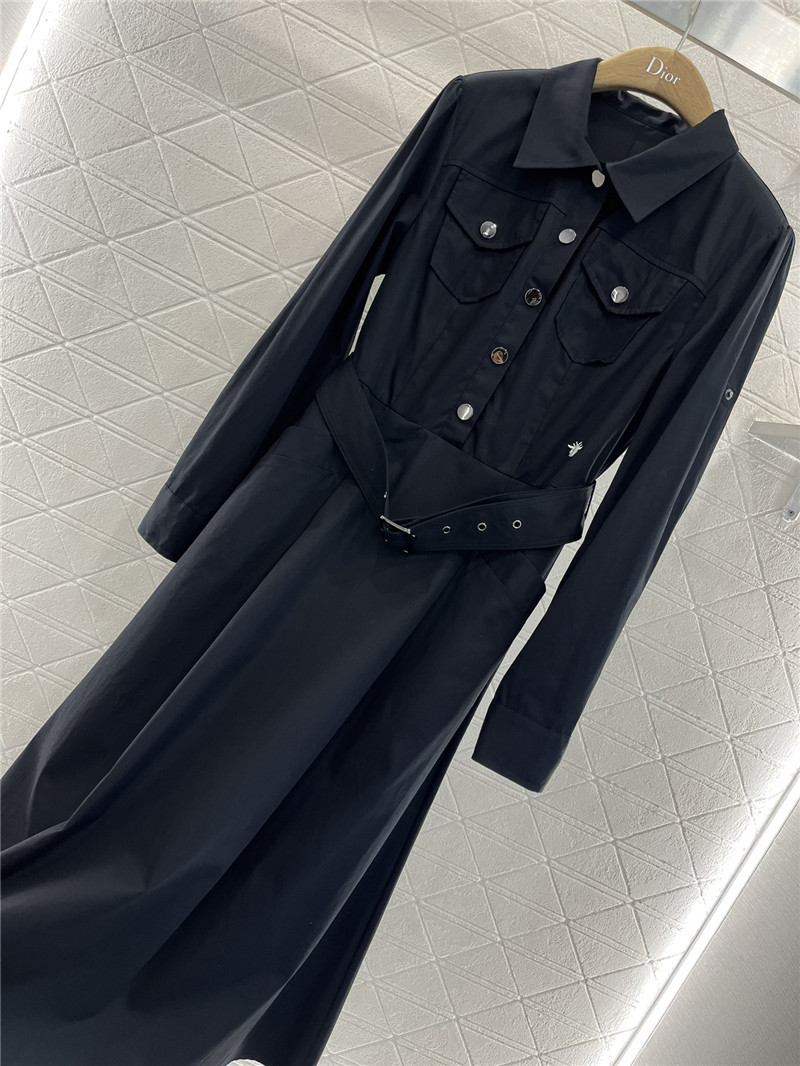 dior long sleeve belt shirt dress replica d&g clothing