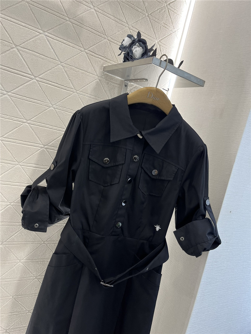 dior long sleeve belt shirt dress replica d&g clothing