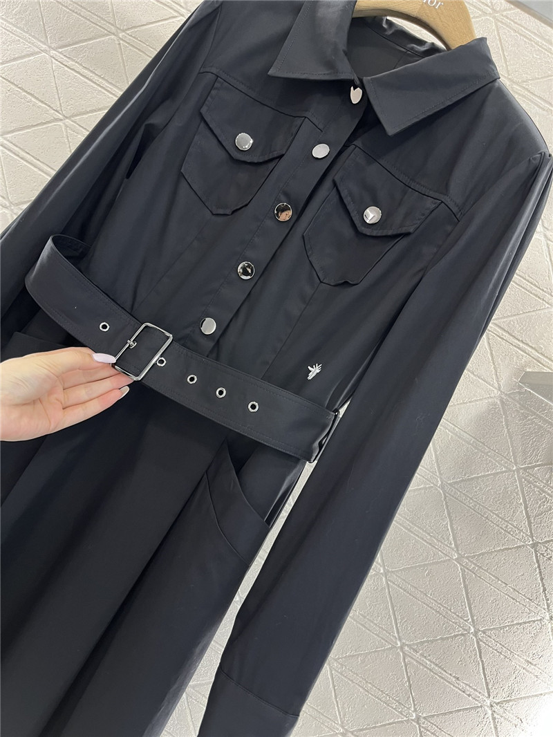 dior long sleeve belt shirt dress replica d&g clothing