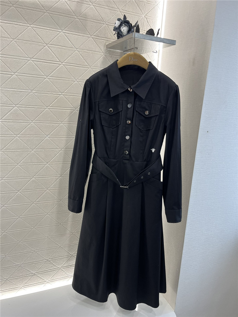 dior long sleeve belt shirt dress replica d&g clothing