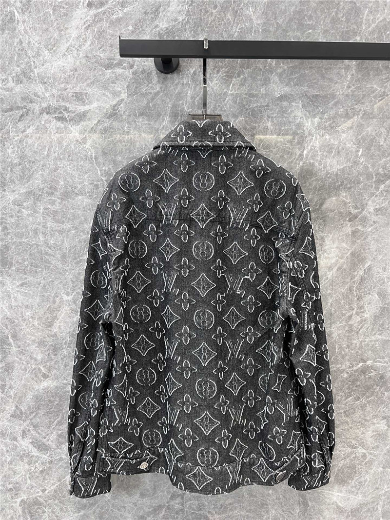 l0vis Vvtt0n lv logo jacquard denim jacket replicas clothes