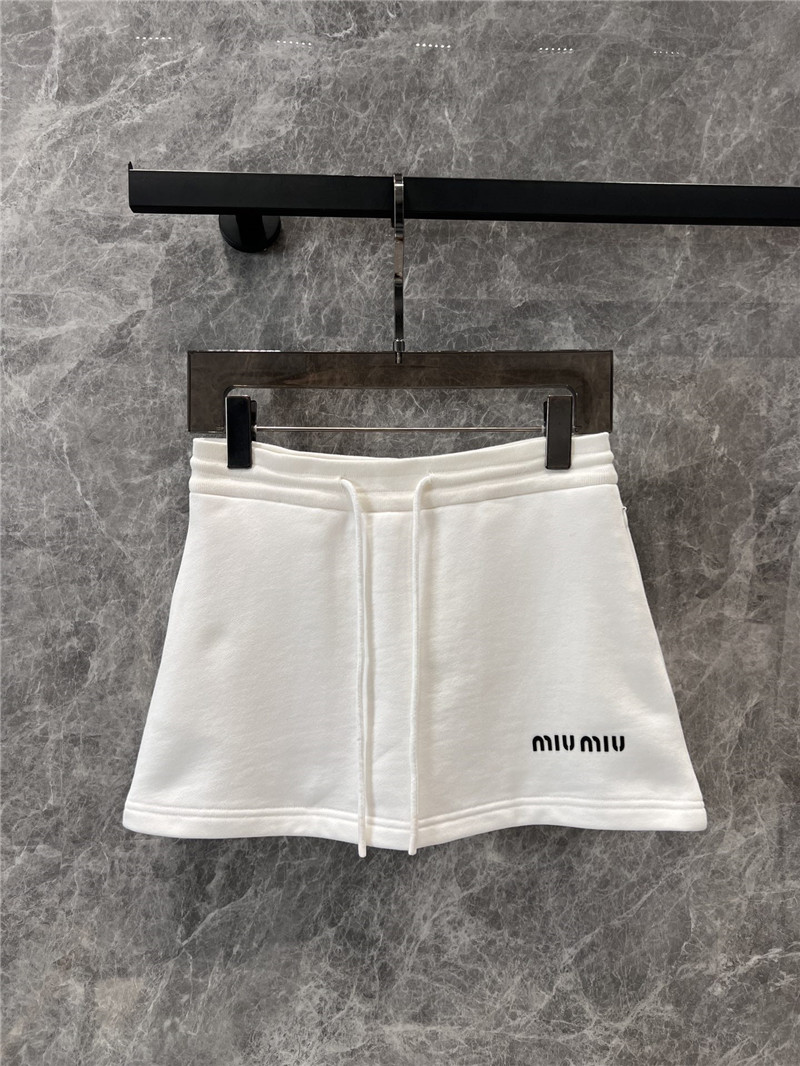 M1um1u round neck sweatshirt + short skirt set replica clothes