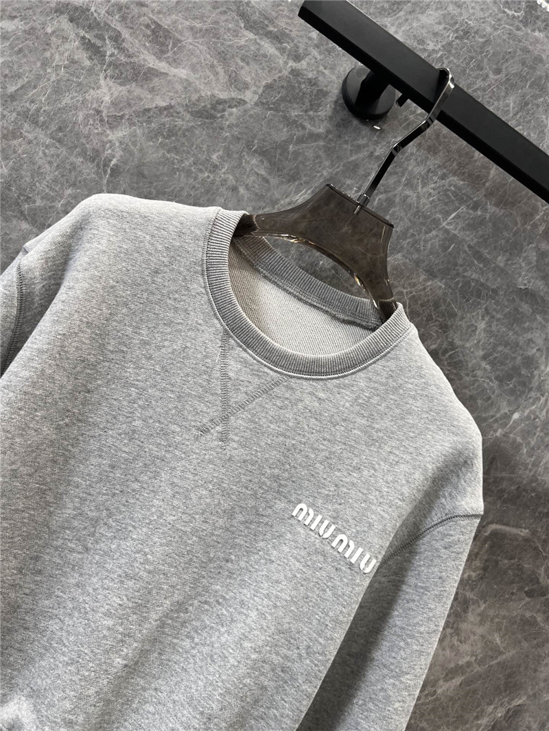 M1um1u round neck sweatshirt + short skirt set replica clothes