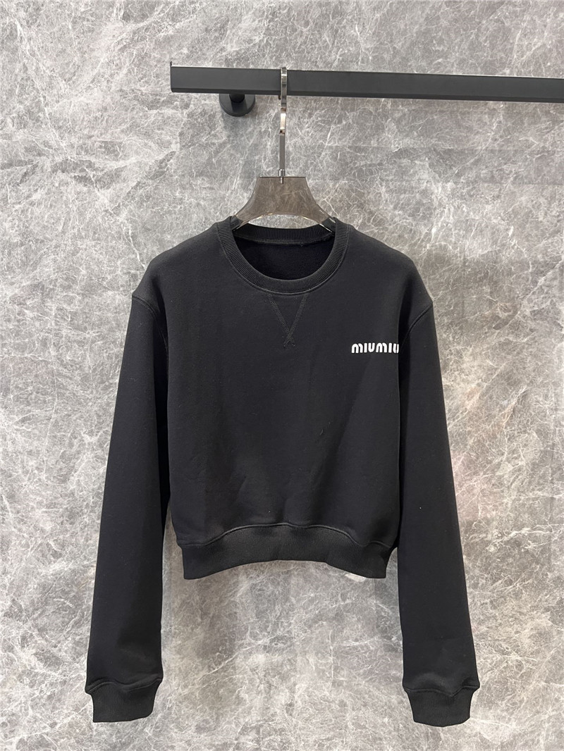 M1um1u round neck sweatshirt + short skirt set replica clothes