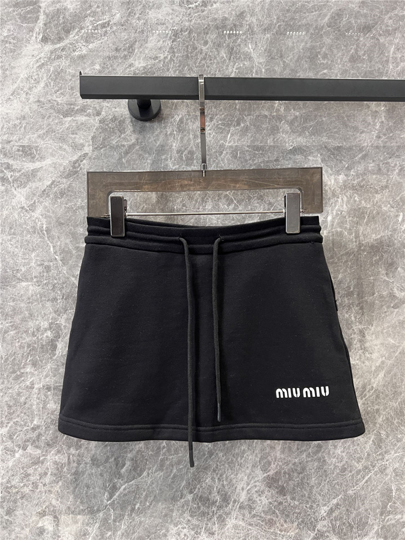 M1um1u round neck sweatshirt + short skirt set replica clothes