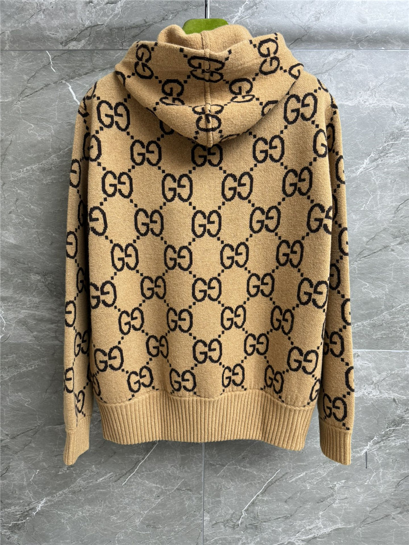 Gvc*1 gg wool hooded sweatshirt brown