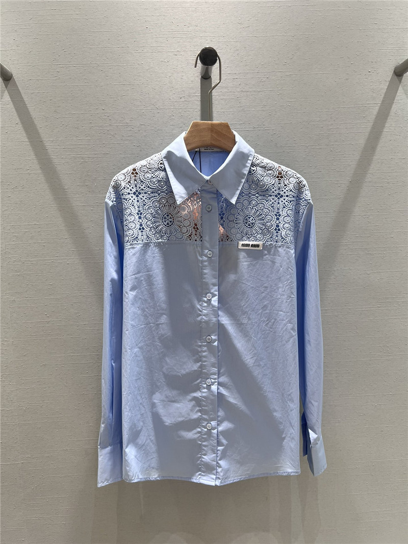 miumiu patchwork long-sleeved shirt replica clothing sites