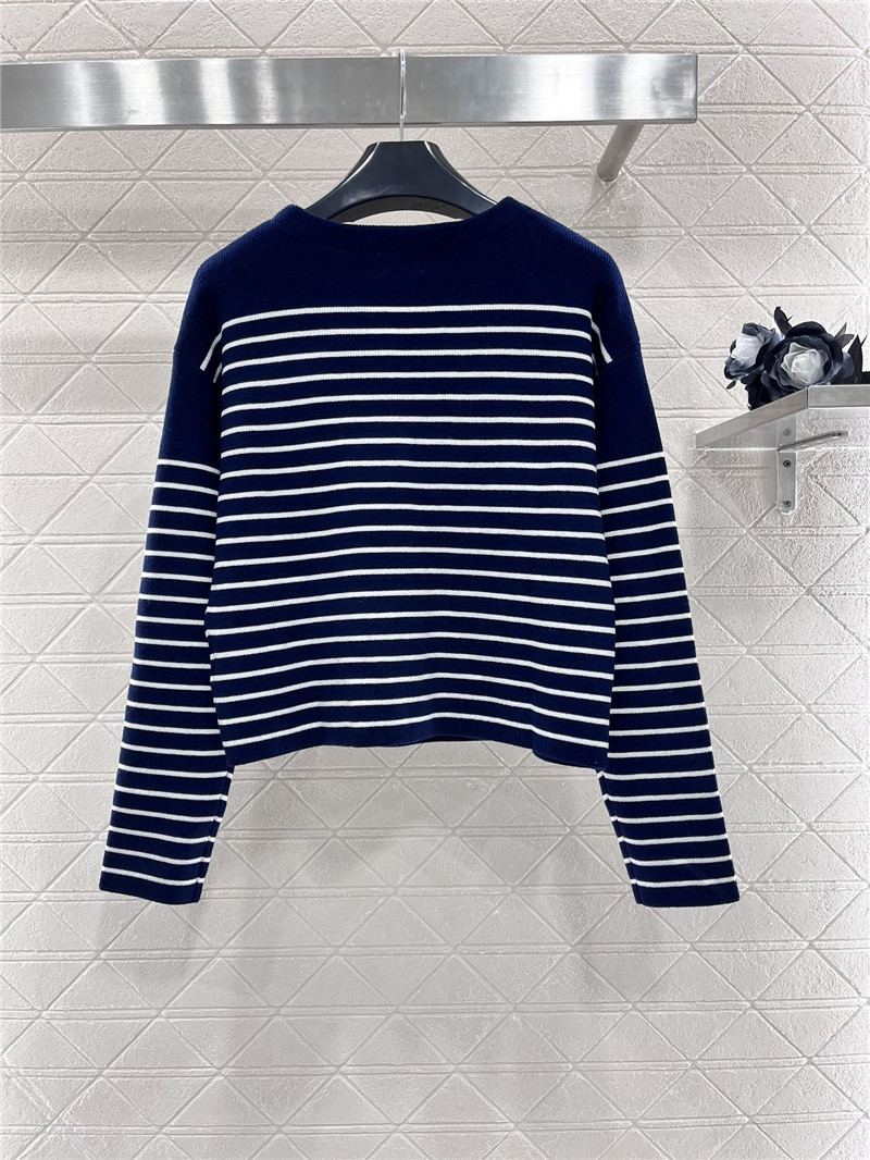 Ce1i*e triomphe striped ribbed sweater navy/white
