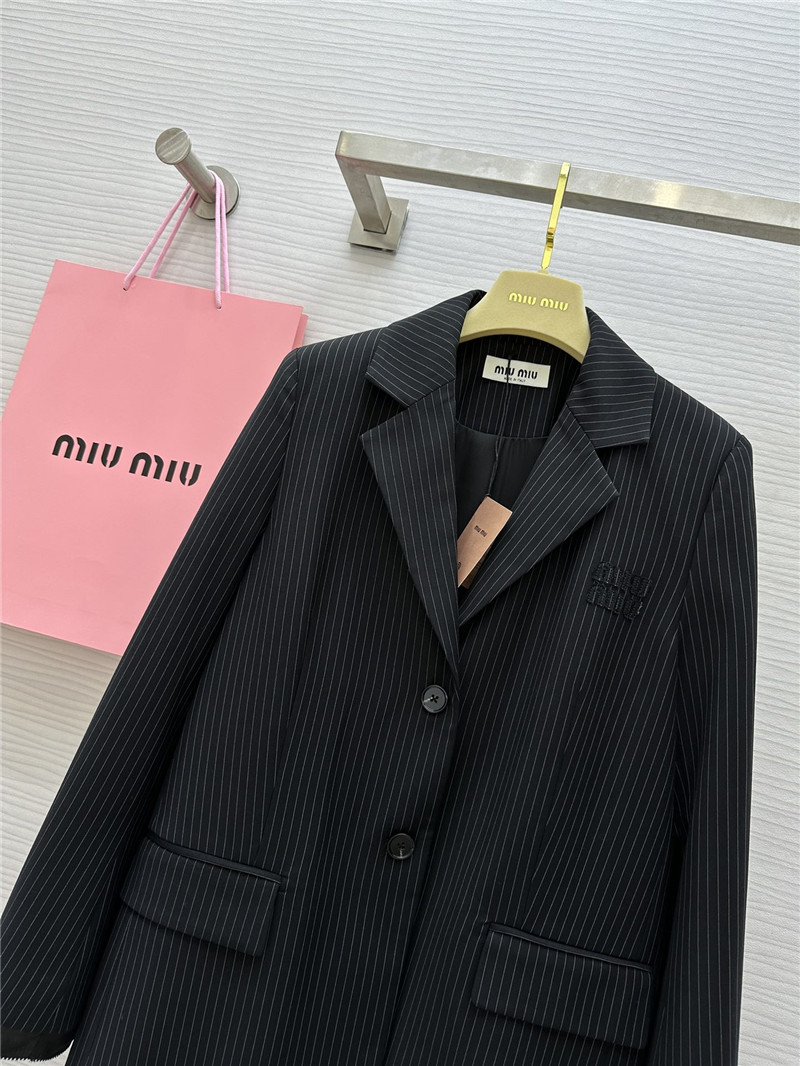 miumiu vertical striped suit replica clothing sites