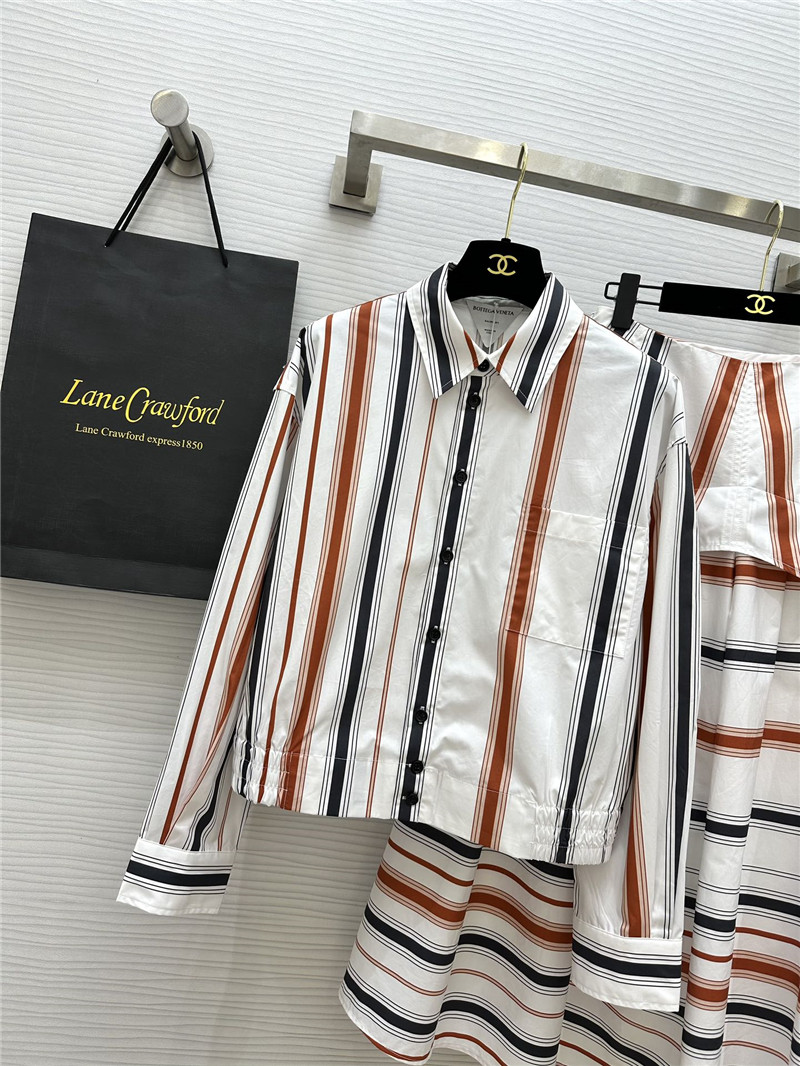 Bottega Veneta striped cotton suit replica clothing sites