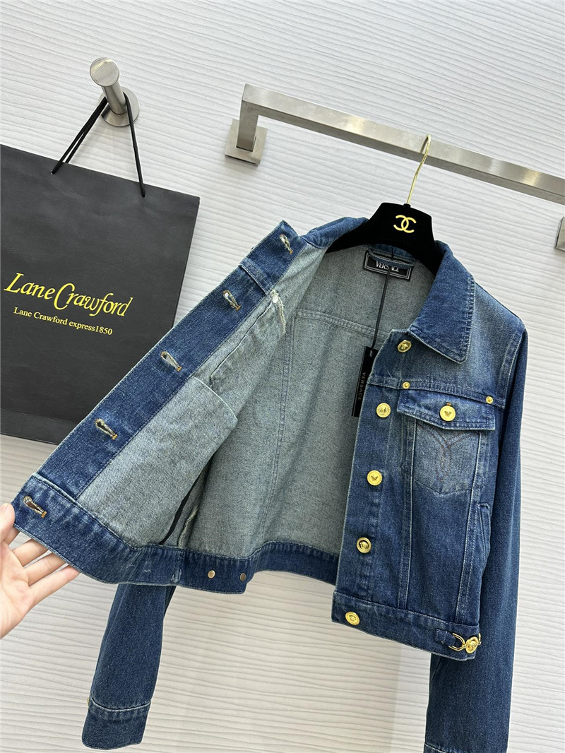 Versace cropped denim jacket replica clothing